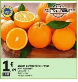 E.Leclerc Express Orange à dessert feuille vrac igp algarve offre