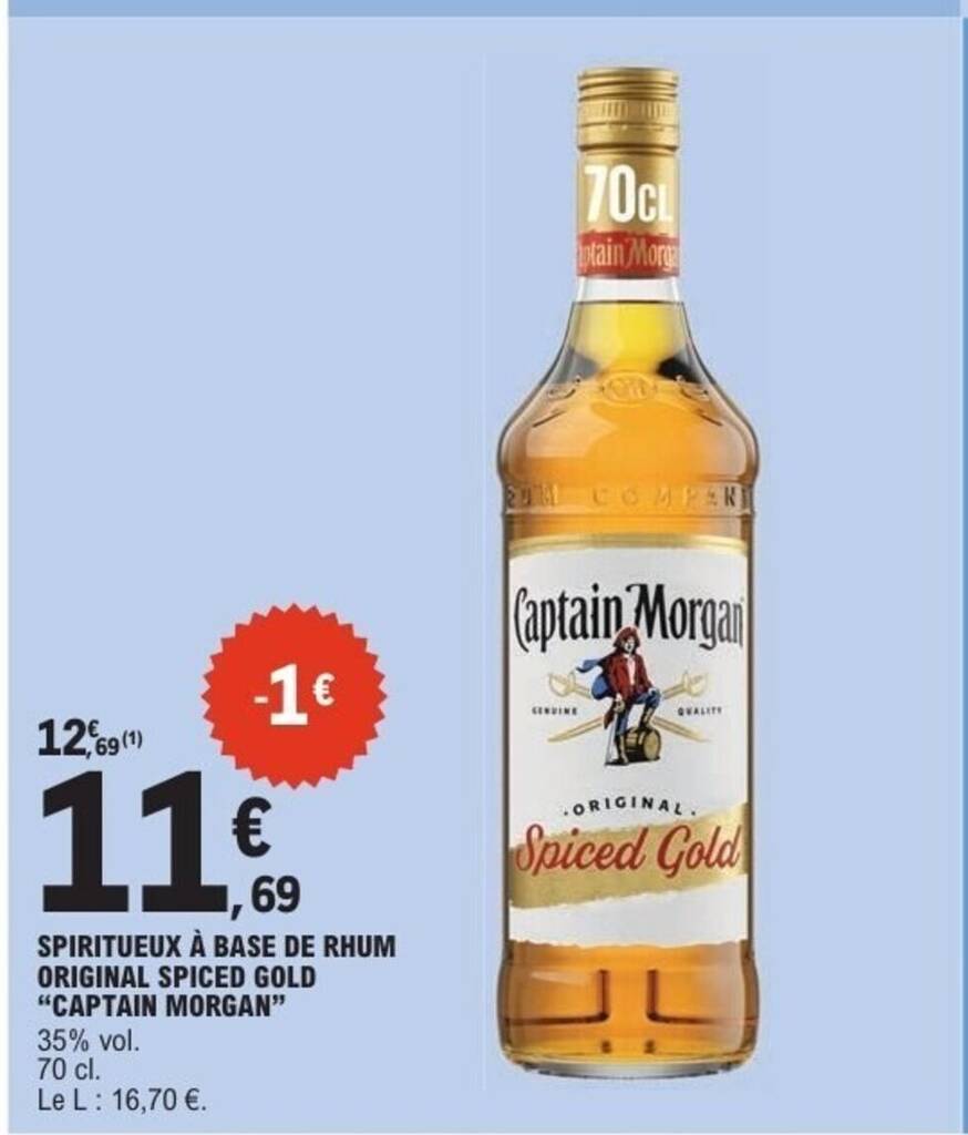 Promo CAPTAIN MORGAN Spiritueux Base De Rhum Original Spiced Gold 70 promo-captain-morgan-spiritueux-base-de-rhum-original-spiced-gold-70