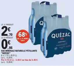 E.Leclerc Express QUEZAC Eau minérale naturelle pétillante offre