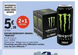 E.Leclerc Express MONSTER Boisson énergisante original offre