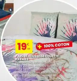 Stokomani Parure housse de couette +2taies offre