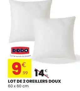 Stokomani DODO Lot de 2 oreillers doux offre