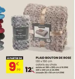 Stokomani Plaid bouton de rose offre