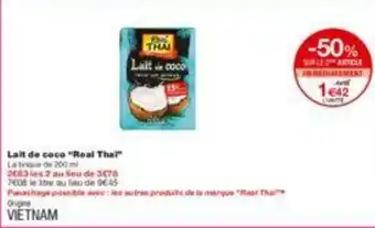 Lait de coco "real thaĂŻ"