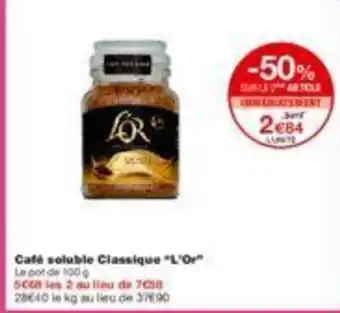 Monoprix Café soluble classique offre