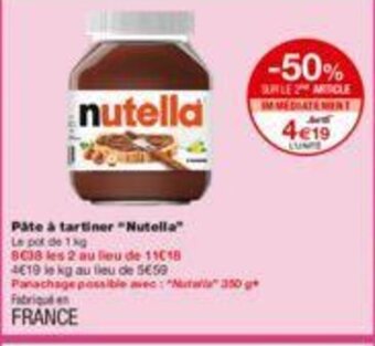Monoprix Pâte à tartiner "nutella" offre