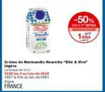 Monoprix Crème de normandie fleurette "elle & vire" légère offre