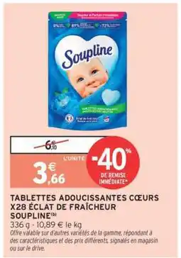 Intermarché TABLETTES ADOUCISSANTES CŒURS X28 ÉCLAT DE FRAÎCHEUR SOUPLINE offre