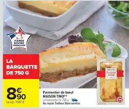 Carrefour Market Parmentier de bœuf MAISON TINO offre