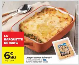 Carrefour Market Lasagne saumon épinards offre