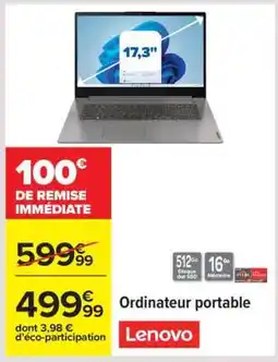 Carrefour Ordinateur portable Lenovo offre