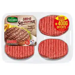 Carrefour 12 hachés au bœuf 15% m.g. ultra savoureux socopa offre