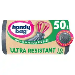 Carrefour Handy bag 10 sacs poubelle 50l offre