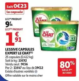 Auchan Supermarché La queue du chat - lessive capsules expert offre