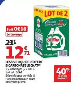 Auchan Supermarché La queue du chat - lessive liquide l'expert bicarbonate offre