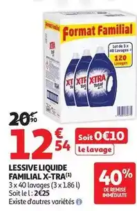 Auchan Supermarché X-tra - lessive liquide familial offre