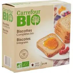 Carrefour Carrefour bio biscottes complètes offre
