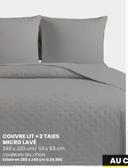 Stokomani Couvre lit + 2 taies micro lavé offre