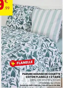 Stokomani Parure housse de couette coton flanelle + 2 taies offre