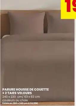 Stokomani Parure housse de couette + 2 taies velours offre