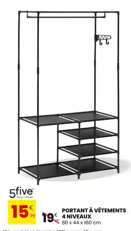 Stokomani 5five portant à vêtements 4 niveaux offre