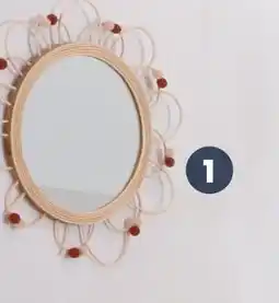 Stokomani Atmosphera miroir en rotin avec pompons offre