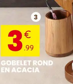 Stokomani Gobelet rond acacia offre