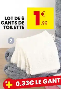 Stokomani Lot de 6 gants de toilette offre