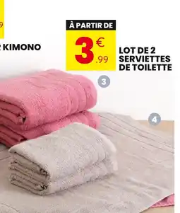 Stokomani Lot de 2 serviettes de toilette offre