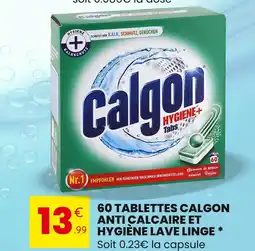 Stokomani Calgon 60 tablettes anti calcaire et hygiène lave linge offre