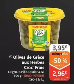 Colruyt Croc frais - olives de grece aux herbes offre