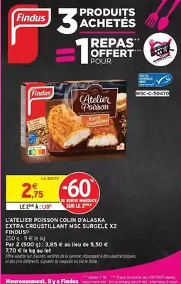 Intermarché Express Findus - l'atelier poisson colin d'alaska extra croustillant msc surgele offre