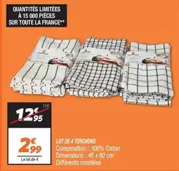 Netto Lot de 4 torchons offre