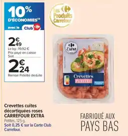 Carrefour Contact CARREFOUR EXTRA Crevettes décortiquées cuites surgelées offre