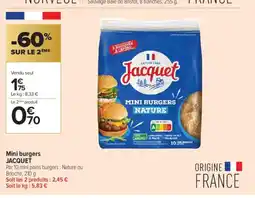 Carrefour Contact JACQUET Mini burgers offre