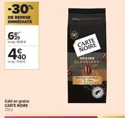 Carrefour Contact CARTE NOIRE Café en grains offre
