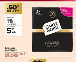 Carrefour Contact CARTE NOIRE Café moulu offre