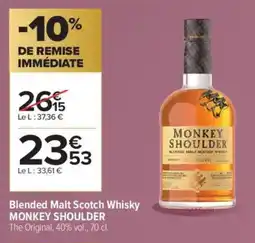 Carrefour Contact MONKEY SHOULDER Blended Malt Scotch Whisky offre