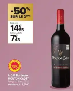 Carrefour Contact MOUTON CADET A.O.P. Bordeaux offre