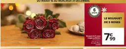 Carrefour Contact Bouquet de 5 roses rouges pailletées offre