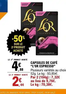 E.Leclerc L'OR ESPRESSO Capsules de café offre