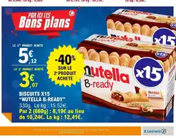 E.Leclerc NUTELLA B-READY Biscuits x15 offre