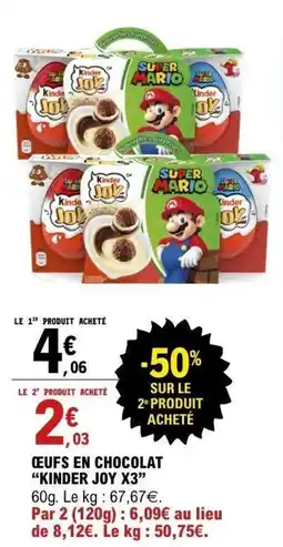 E.Leclerc KINDER JOY X3 Œeufs en chocolat offre