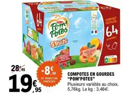 E.Leclerc POM'POTES Compotes en gourdes offre