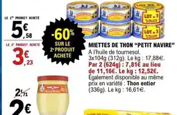 E.Leclerc PETIT NAVIRE Miettes de thon offre