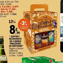 E.Leclerc BRASSERIE DE BRETAGNE Coffret découverte de 6 bières offre