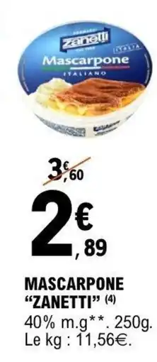 E.Leclerc ZANETTI Mascarpone offre
