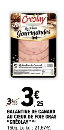 E.Leclerc CRÉOLAY Galantine de canard au cœur de foie gras offre