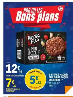 E.Leclerc 8 steaks hachés pur boeuf façon bouchère offre