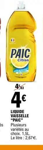 E.Leclerc PAIC Liquide vaisselle offre